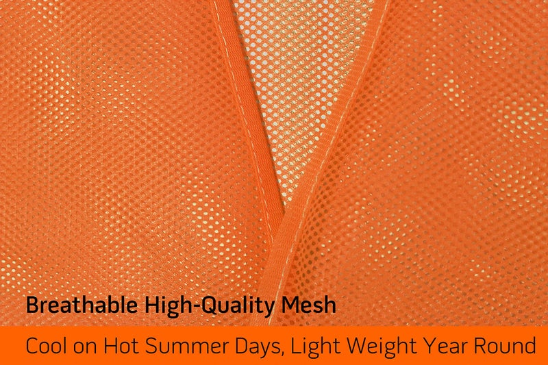 PeerBasics Safety Vests 12 Pack - Orange Reflective High Visibility, Hi Vis Silver Strip, Men Women, Work, Cycling, Runner, Surveyor, Volunteer, Crossing Guard, Road, Construction, Neon - Image 4